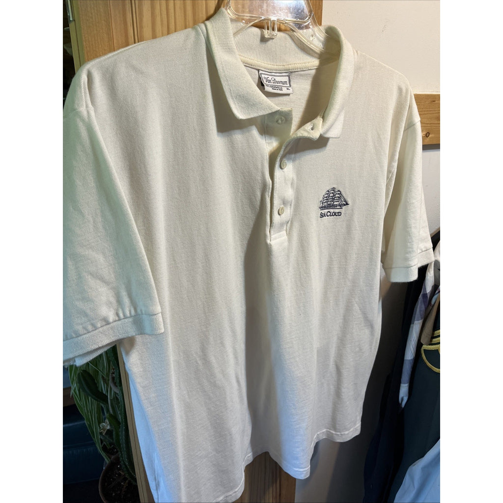 Van Doornum XL White Sailing Polo Shirt Cotton Logo Sea Cloud Golf Short Sleeve