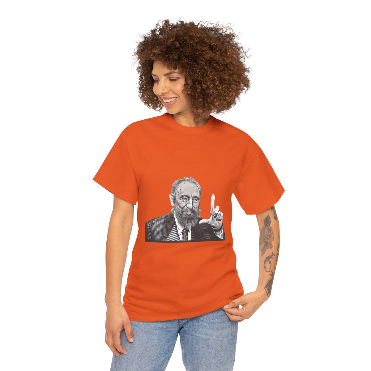 Fidel Castro Black & White Art Graphic Print Unisex Heavy Cotton Tee