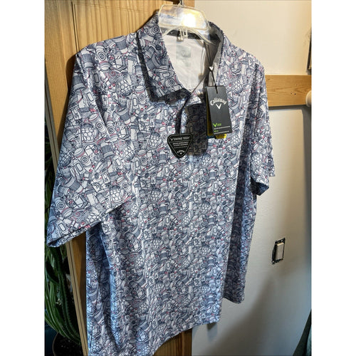 Callaway Golf Shirt Short Sleeve Essential Drink Polo Men’s Large Coffee NWT