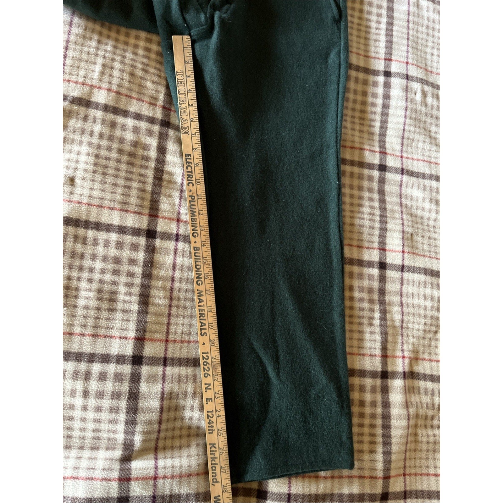 Vintage Codet Heavy Green Wool Blend Outdoor Pants Made in Canada Men's sz 35x28