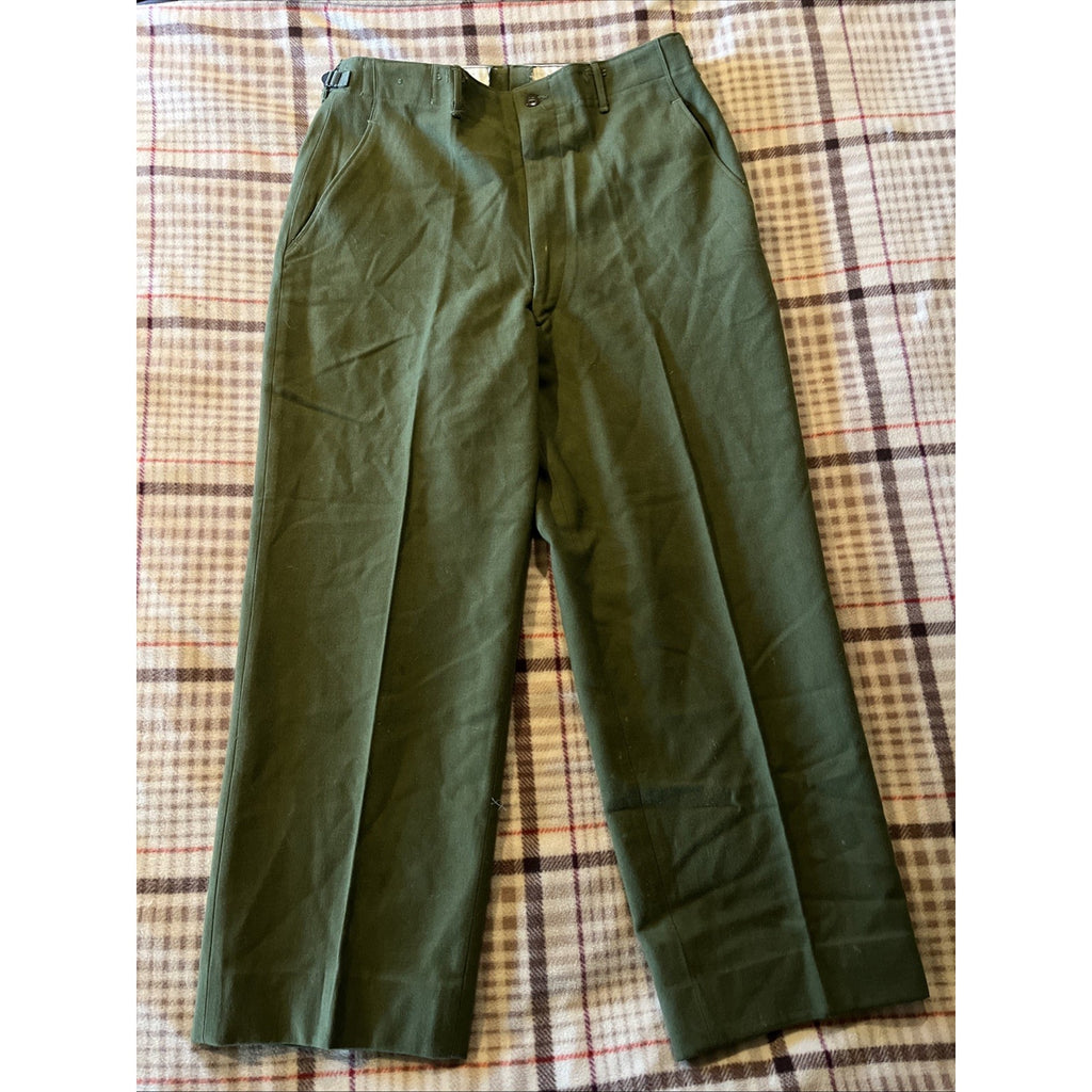 Vintage M-1951 Pants Trousers Short Medium US ARMY Green Military M51 33x28 Wool