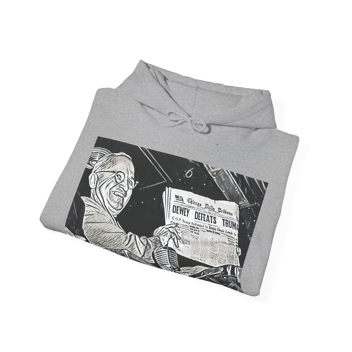 Dewey Defeats Truman Graphic Print LS Unisex Heavy Blend™ Hooded Art Sweatshirt