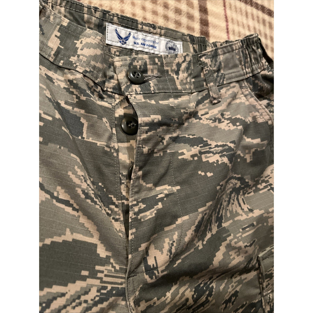 Military Air Force Gray Digital Camo Cargo Pants Men’s 30x27 Button Fly Canvas