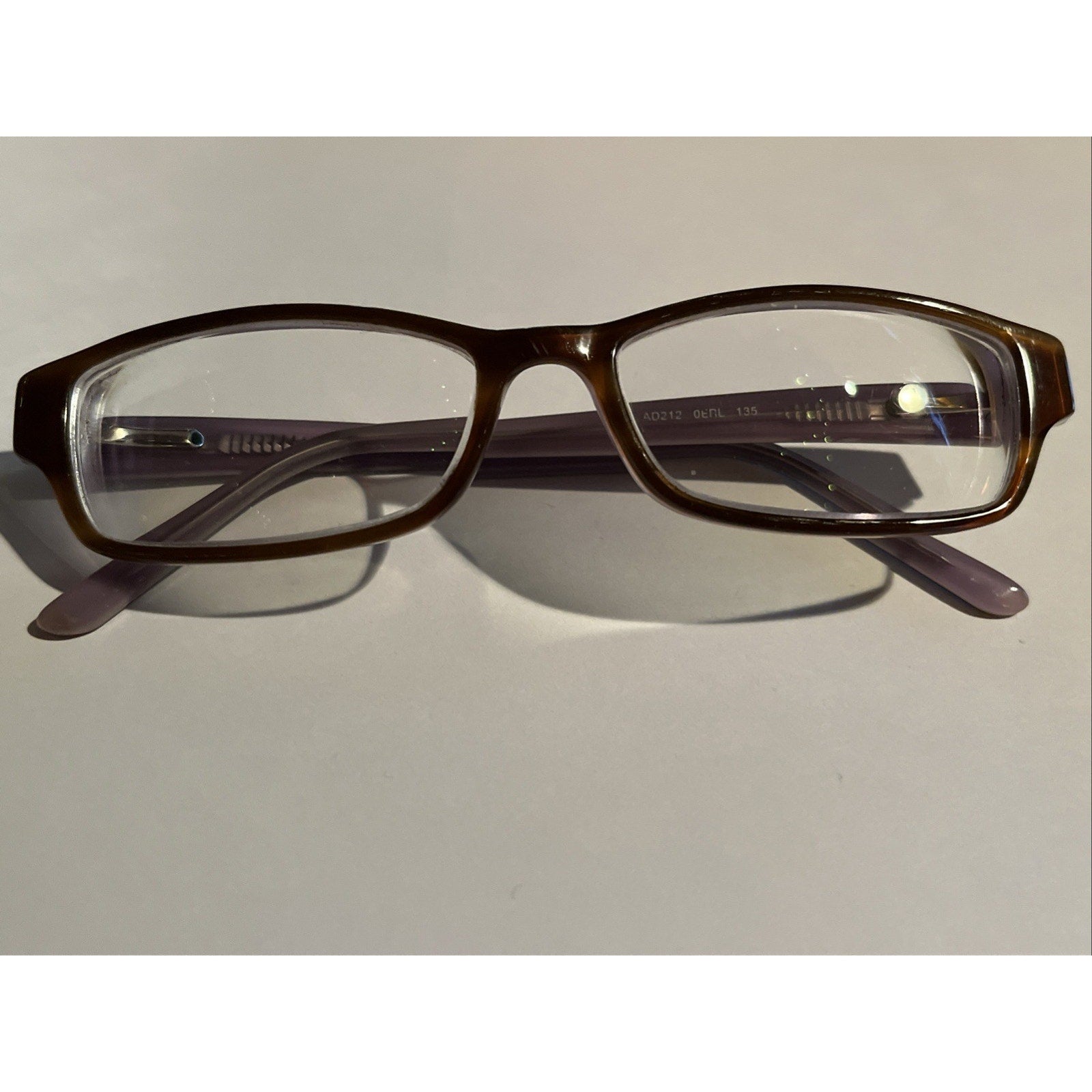 Adensco Eyeglasses Frames AD212 Purple Brown Tortoise Rectangular 51-16-135