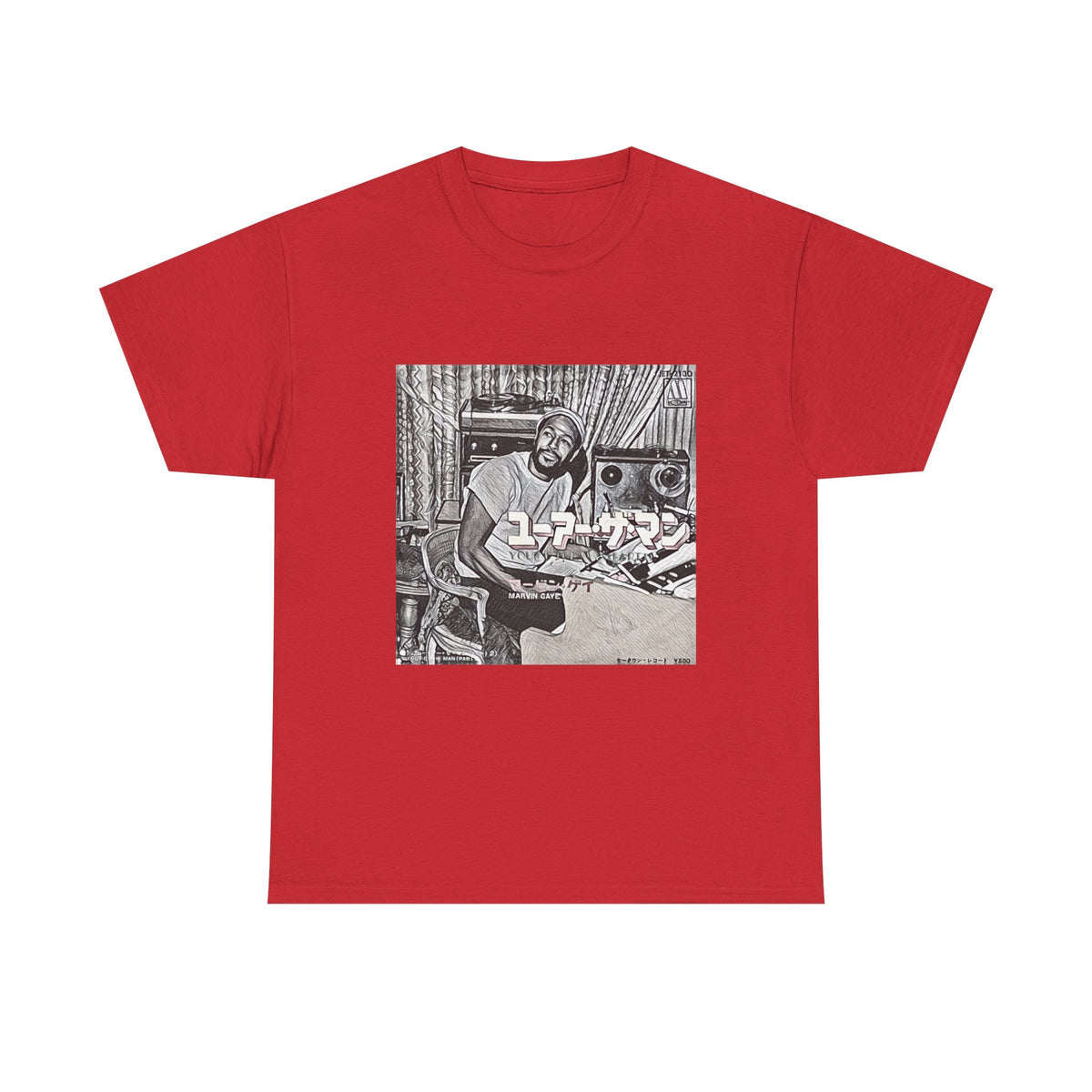Marvin Gaye Graphic Print Short Sleeve Crew Neck Unisex Heavy Cotton Tee Shirt