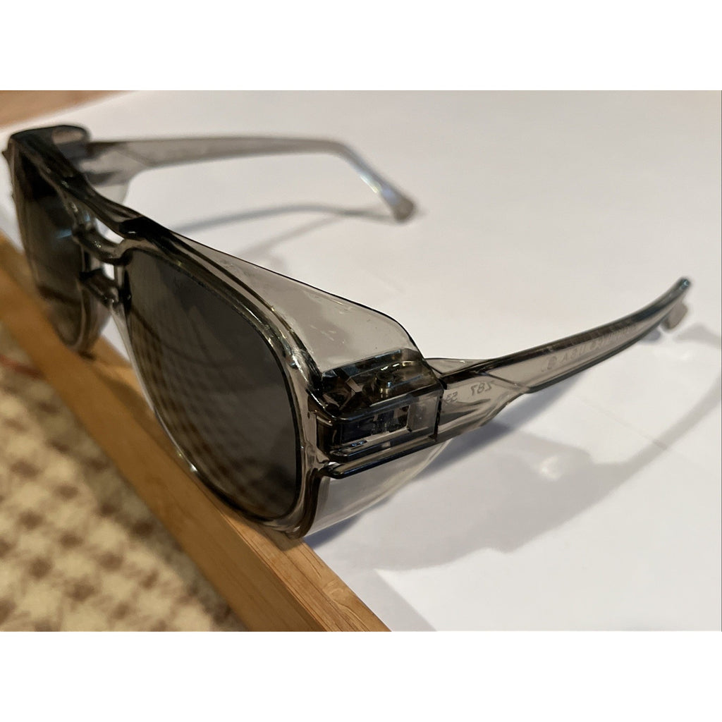 Aerosite Z87 Gray 5 3/4 Safety Glasses Side Shields Vintage Made In USA
