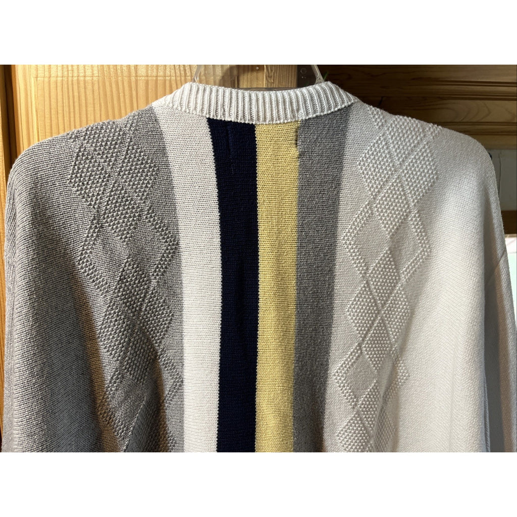 Vintage 90s Carmel Golf Embroidered Pullover Knit Sweater Size XL Gray White USA