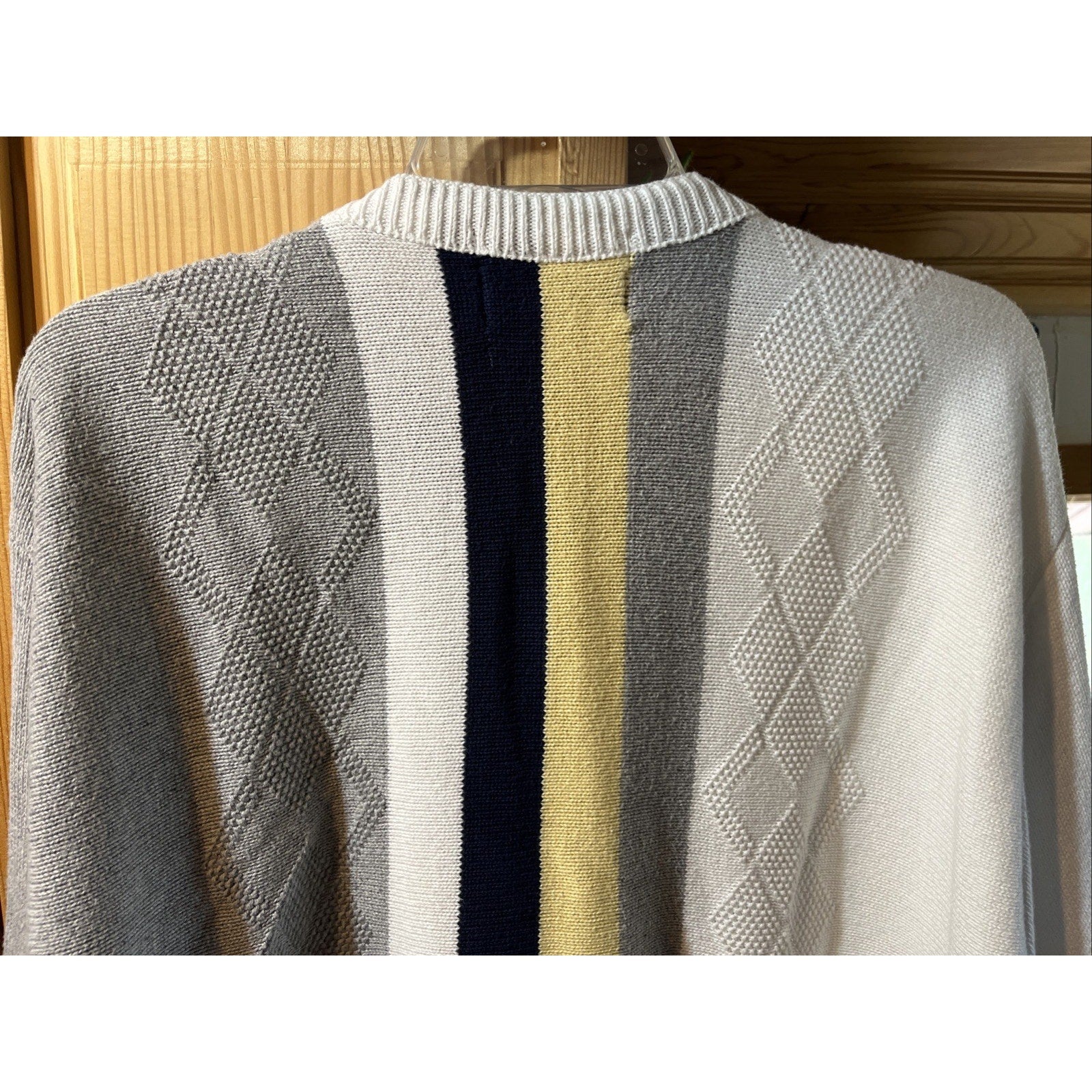 Vintage 90s Carmel Golf Embroidered Pullover Knit Sweater Size XL Gray White USA