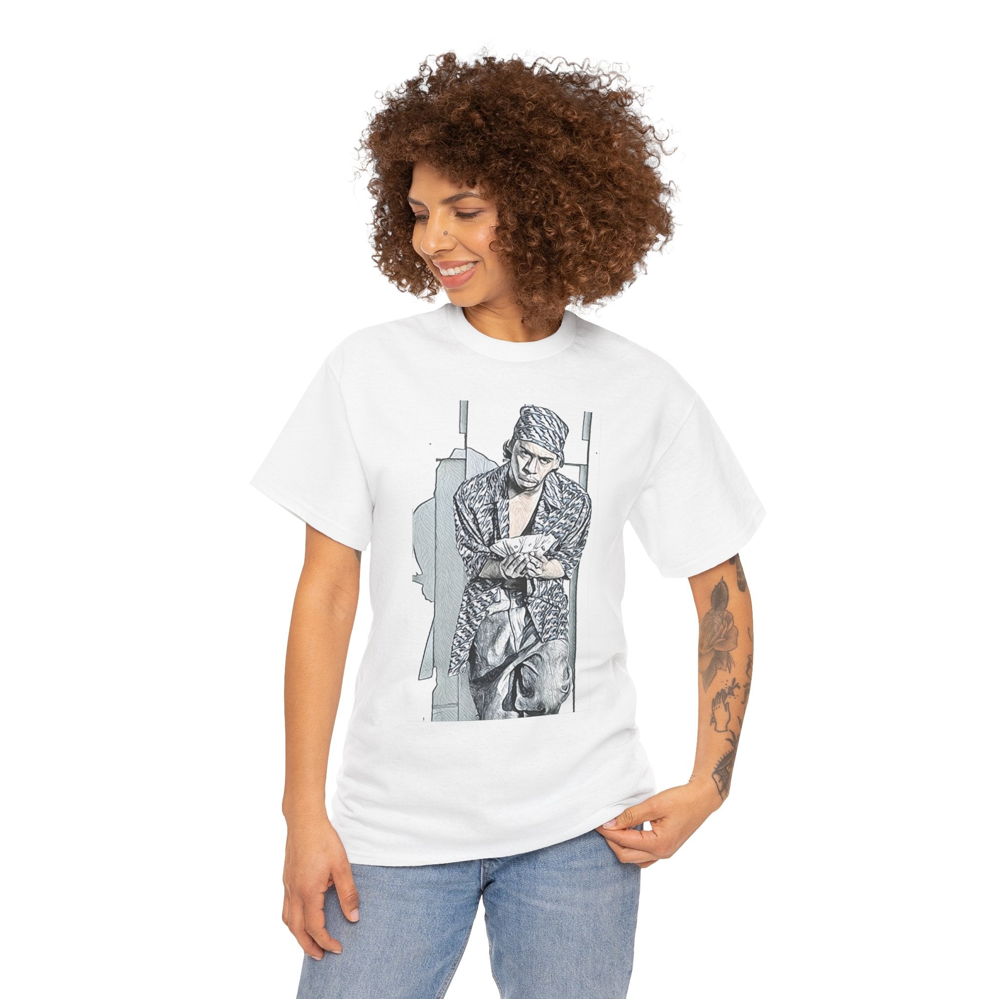 Tommy Wright III Graphic Print Short Sleeve Crew Unisex Heavy Cotton Tee Shirt