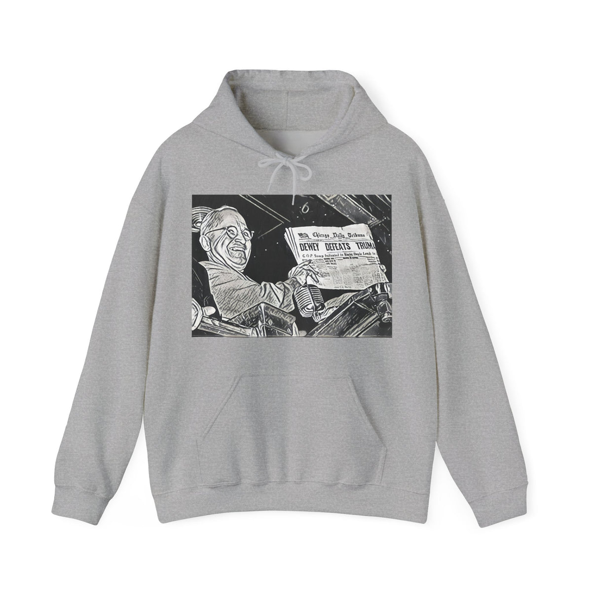 Dewey Defeats Truman Graphic Print LS Unisex Heavy Blend™ Hooded Art Sweatshirt
