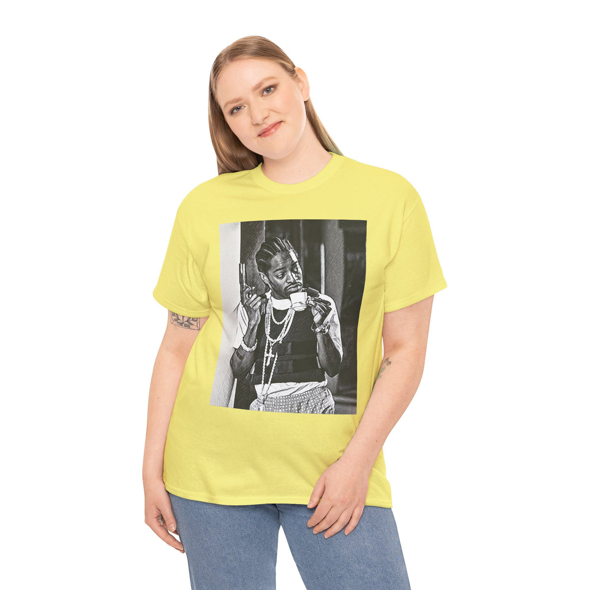 Andre 3000 Graphic Print Short Sleeve Crew Neck Unisex Heavy Cotton Tee Shirt