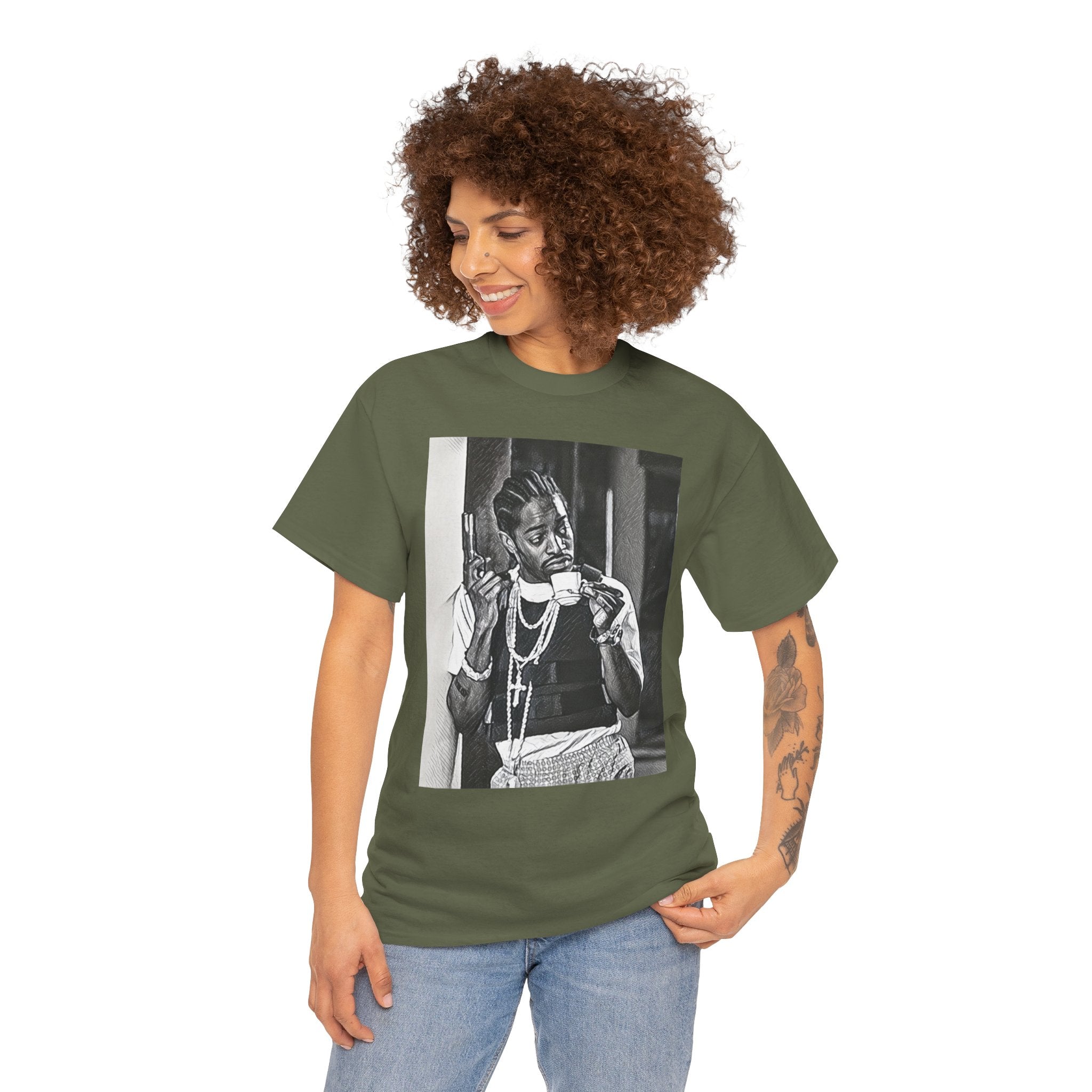 Andre 3000 Graphic Print Short Sleeve Crew Neck Unisex Heavy Cotton Tee Shirt