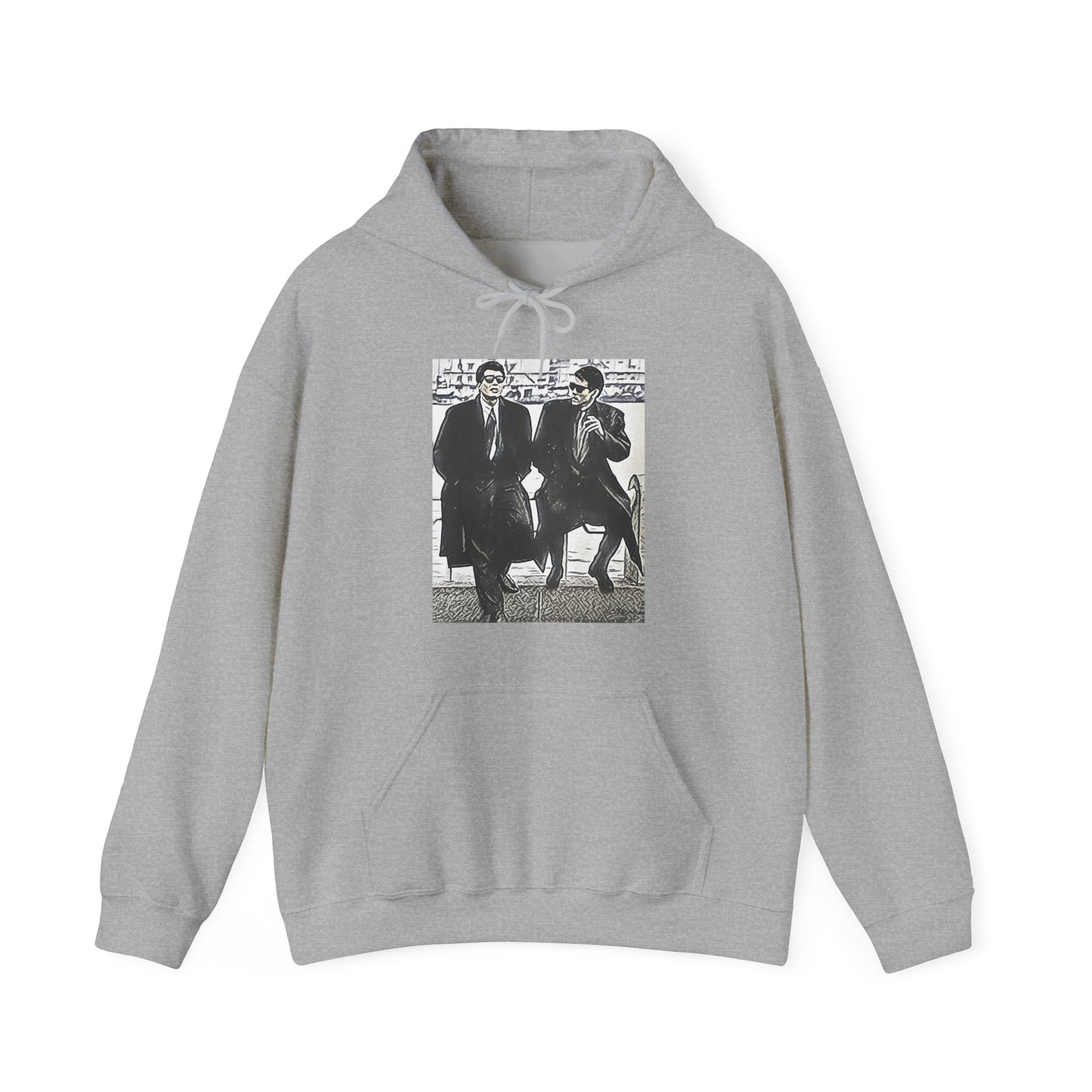 Abunai Deka Graphic Print Long Sleeve Unisex Heavy Blend™ Hooded Art Sweatshirt