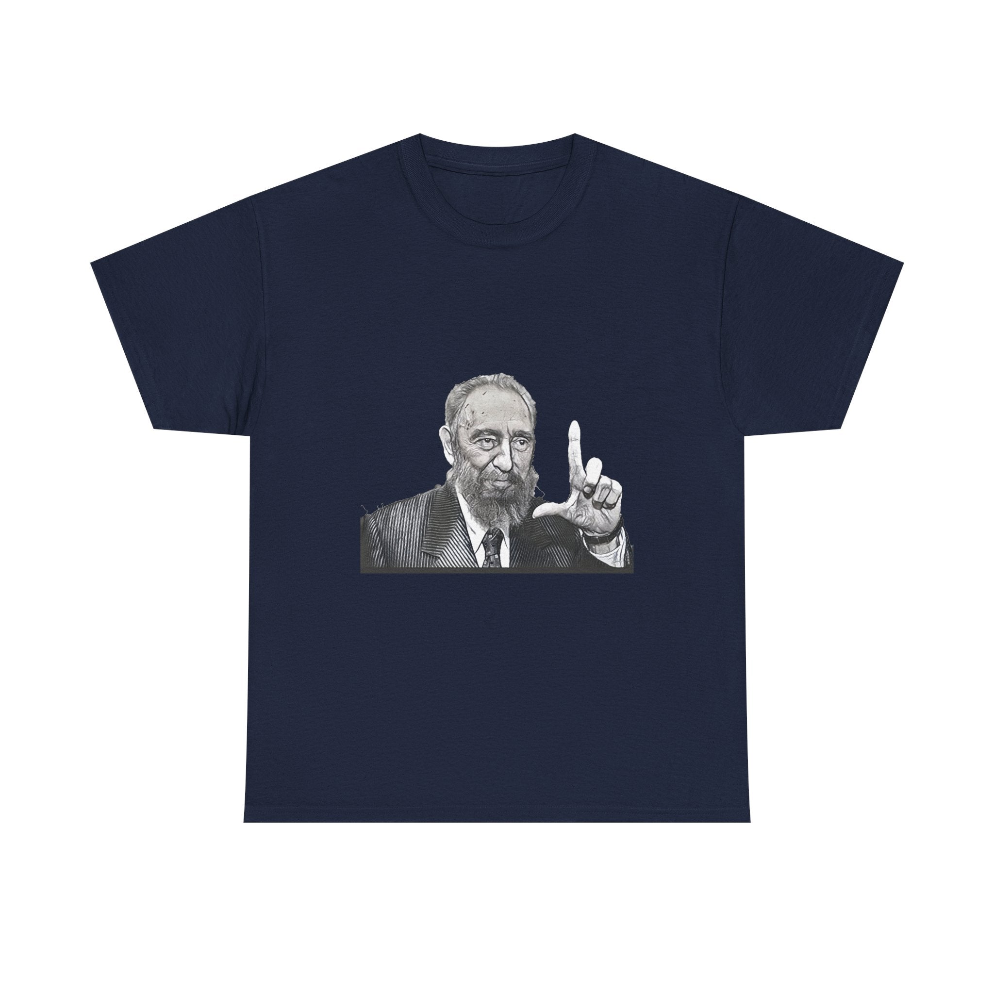 Fidel Castro Black & White Art Graphic Print Unisex Heavy Cotton Tee