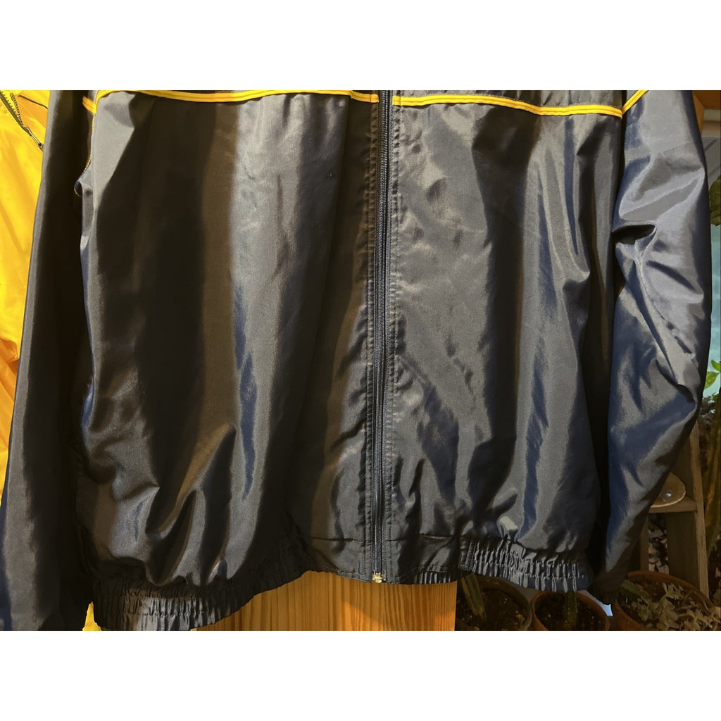 Vintage SRT Full Zip Windbreaker Jacket Shell Mens Navy Blue Yellow LS XLT