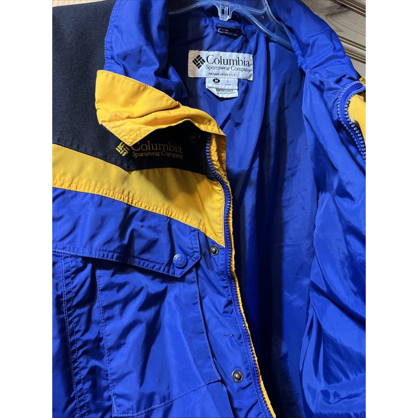 Columbia Mens M Blue Shell Jacket Ski Snow board Rain Winter Coat Boulder Ridge