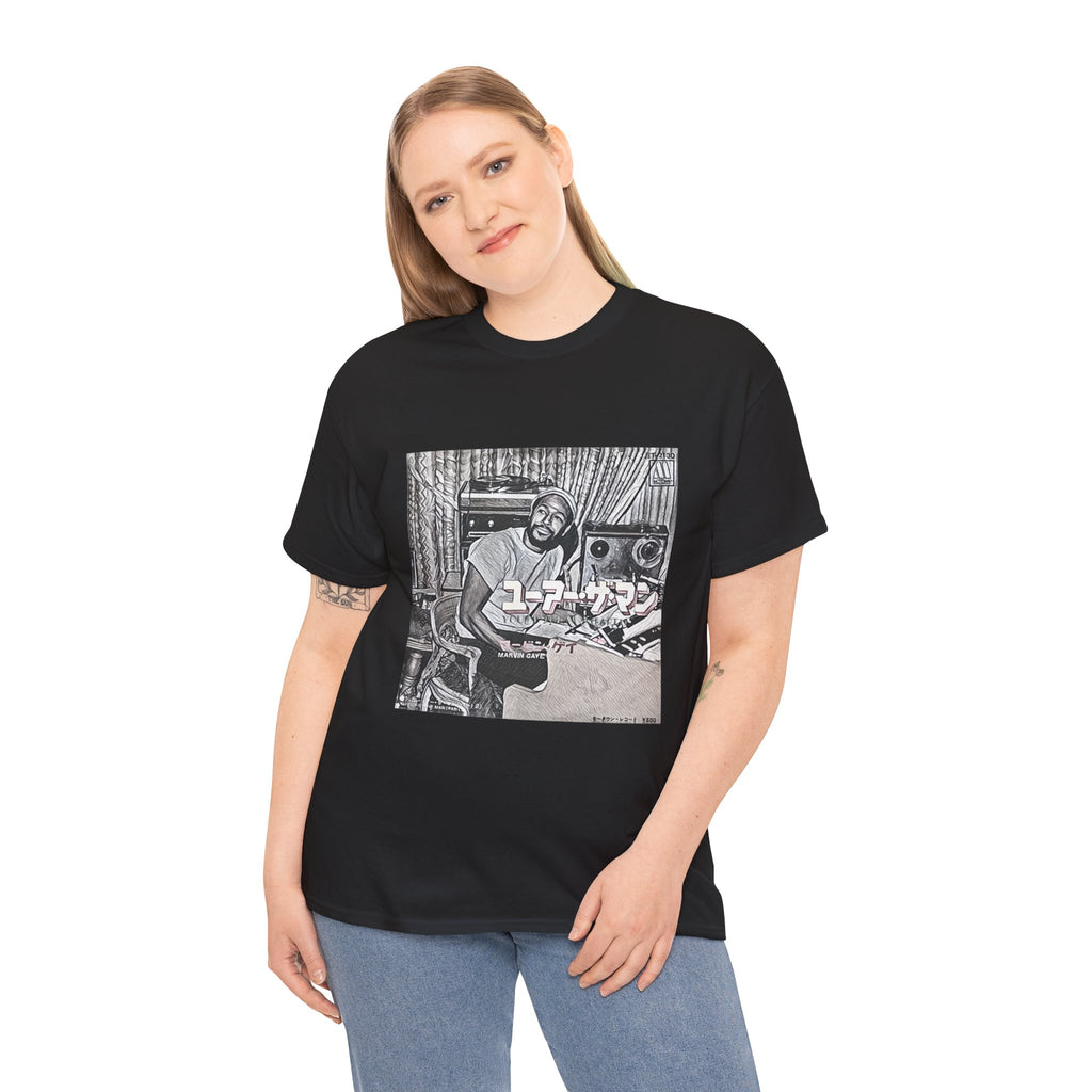 Marvin Gaye Graphic Print Short Sleeve Crew Neck Unisex Heavy Cotton Tee Shirt
