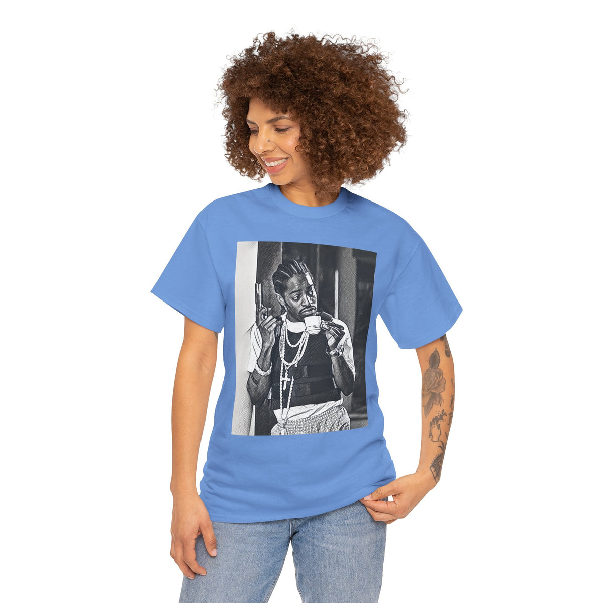 Andre 3000 Graphic Print Short Sleeve Crew Neck Unisex Heavy Cotton Tee Shirt
