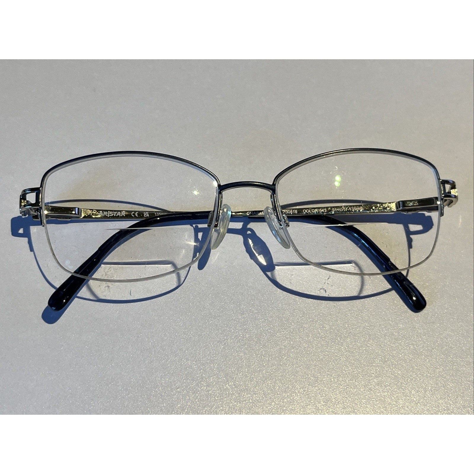 CHARMANT ARISTAR Eyeglasses AR30818 543 Blue Womens 51-17-135 Silver Frames Only
