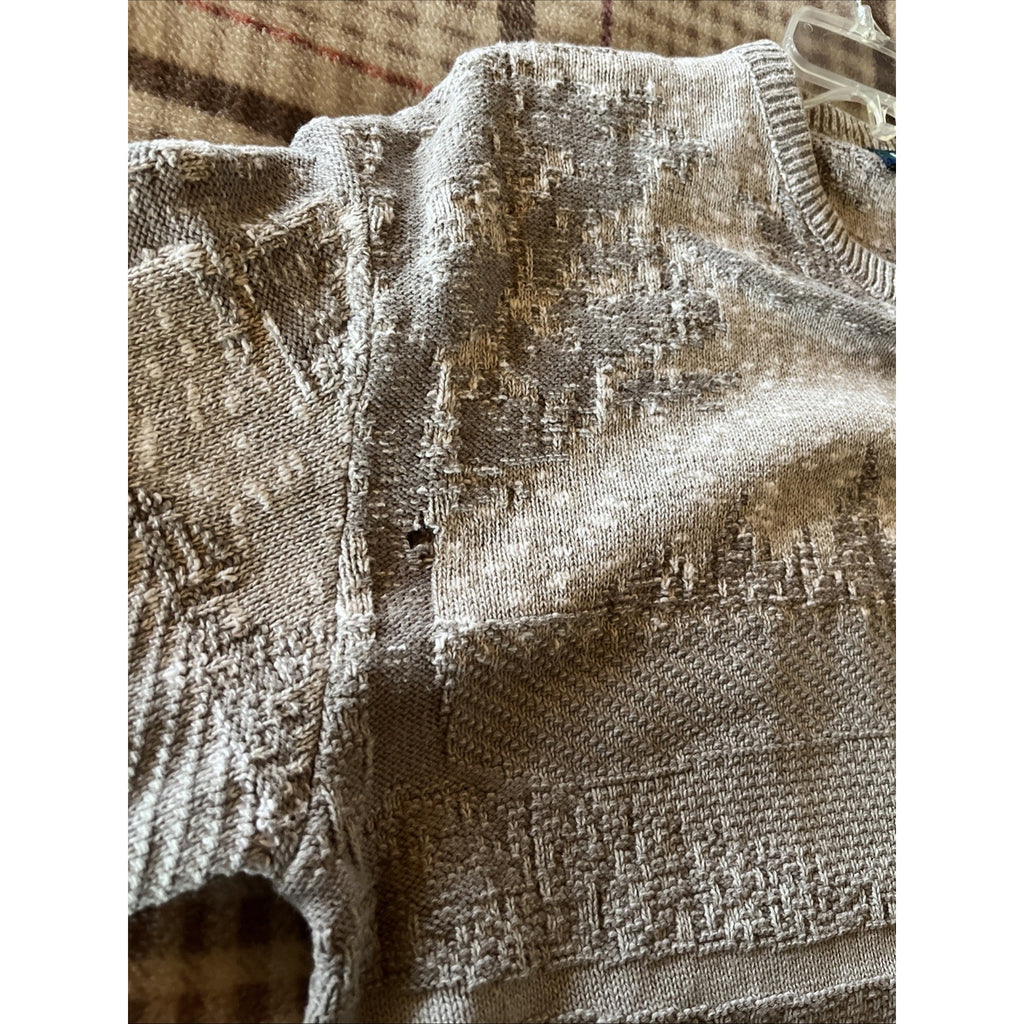 Vintage 90s Carmel Golf Embroidered Pullover Knit Sweater Size L Gray USA HOLE
