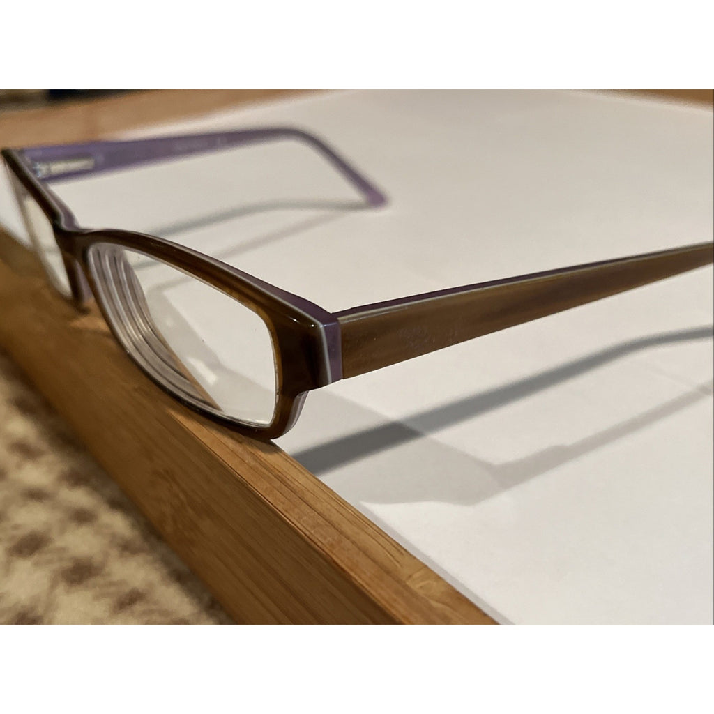 Adensco Eyeglasses Frames AD212 Purple Brown Tortoise Rectangular 51-16-135