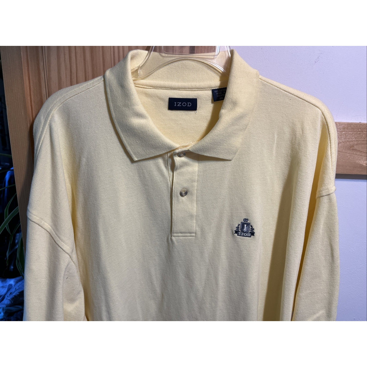 Vintage IZOD Yellow Polo Short Sleeve Golf Shirt Men's Size XXL Cotton