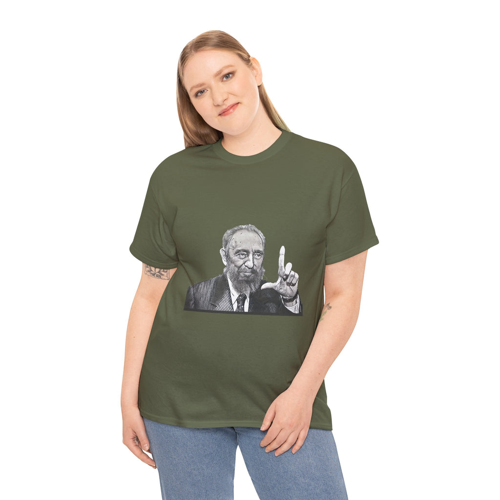Fidel Castro Black & White Art Graphic Print Unisex Heavy Cotton Tee