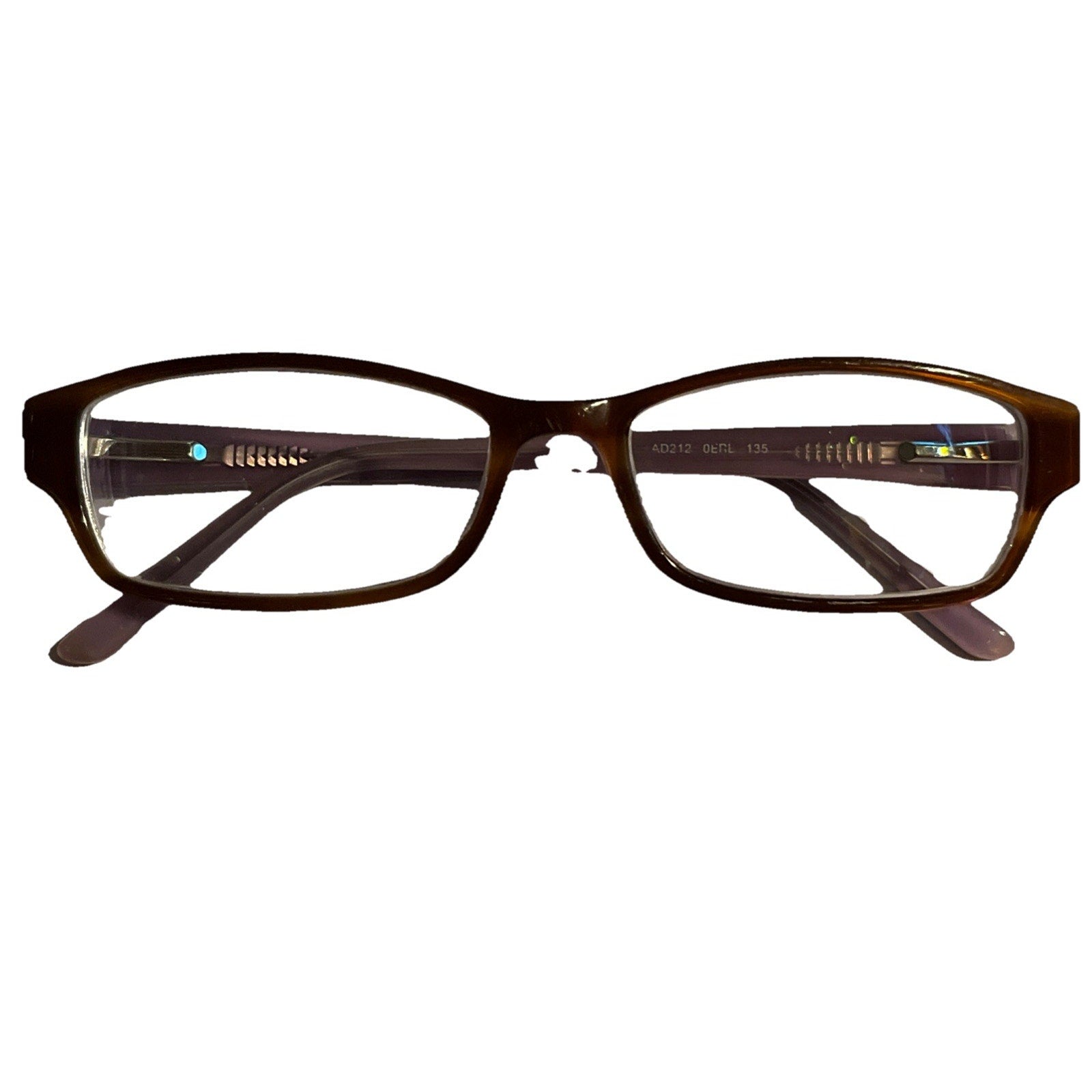 Adensco Eyeglasses Frames AD212 Purple Brown Tortoise Rectangular 51-16-135