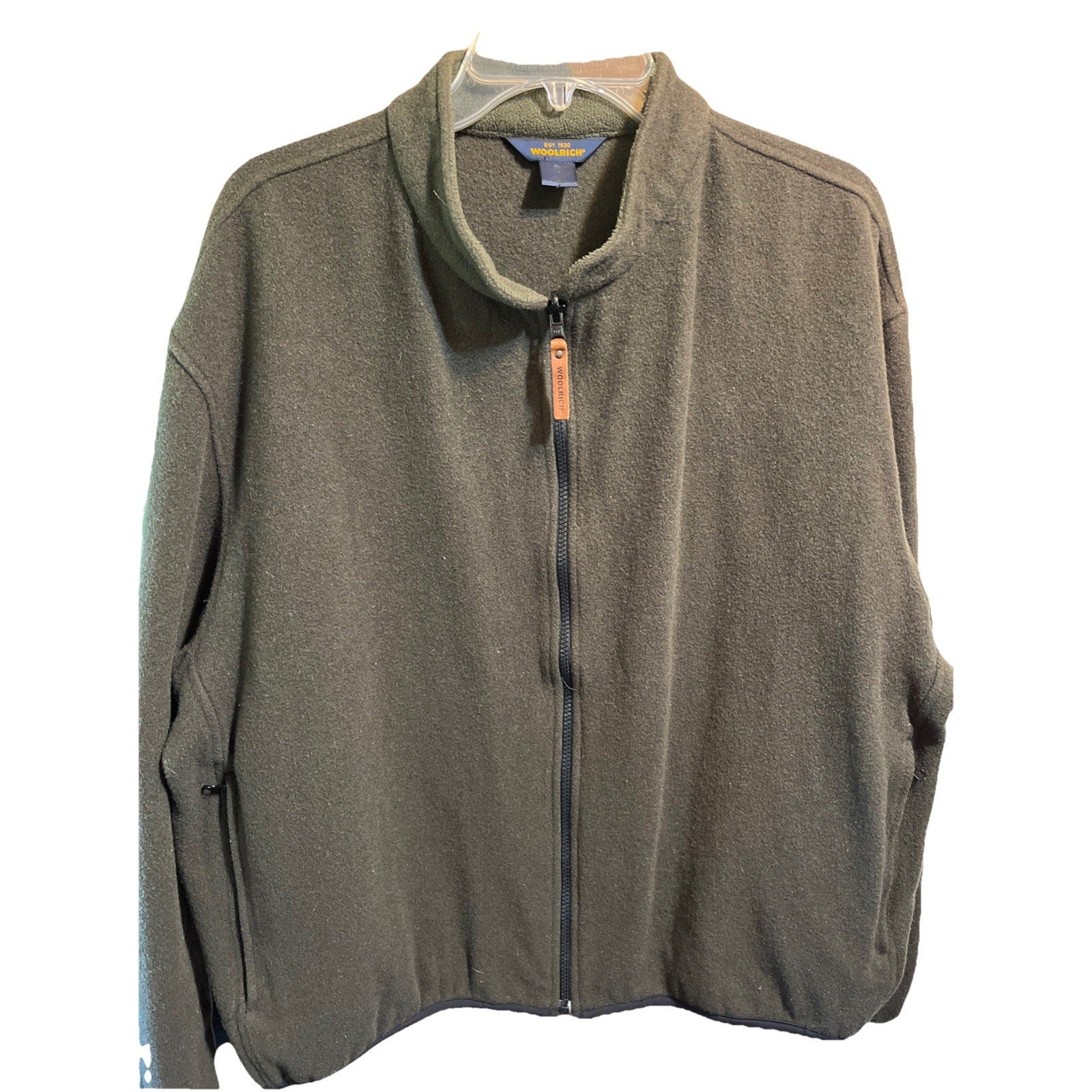 Woolrich Vintage Moleskin Jacket Men’s XL Olive Green LS Wool Blend Full Zip