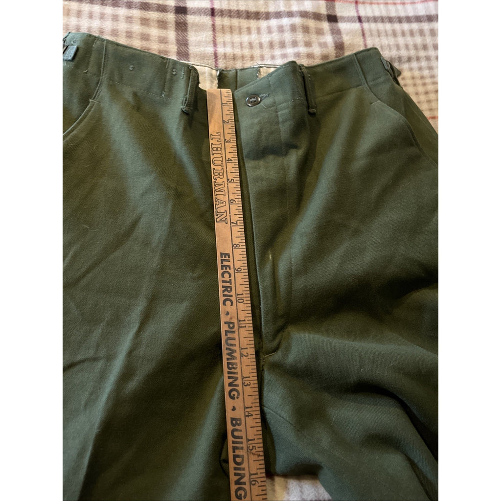 Vintage M-1951 Pants Trousers Short Medium US ARMY Green Military M51 33x28 Wool
