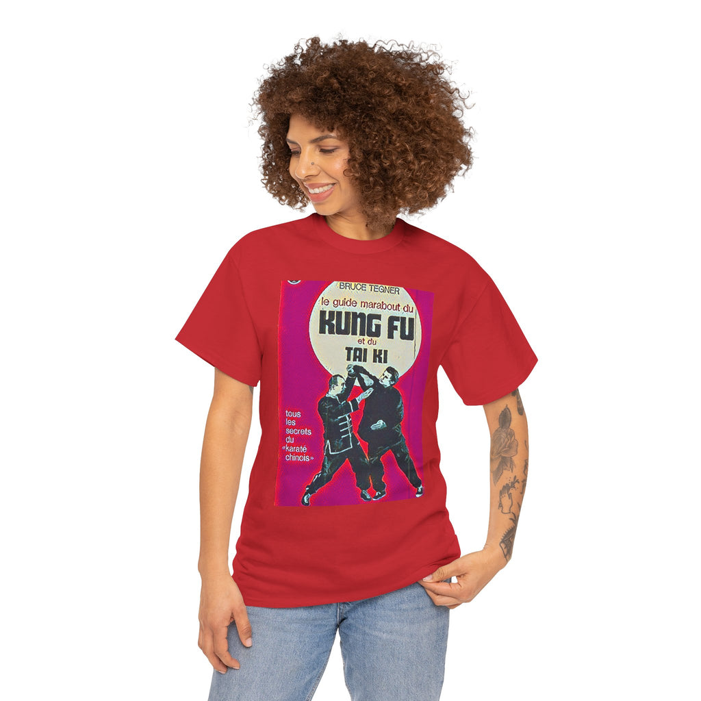Kung Fu Tai Chi Bruce Tegner Graphic Print SS Crew Unisex Heavy Cotton Tee Shirt