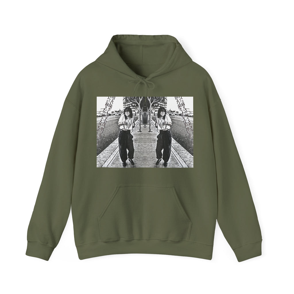 Vibing Graphic Print Long Sleeve Unisex Heavy Blend™ Hooded Pullover Sweatshirt