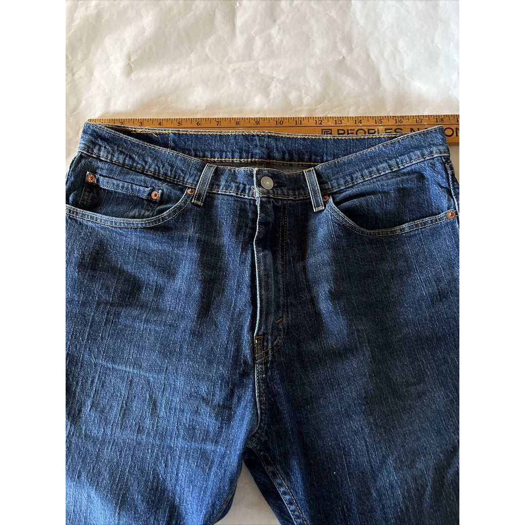 Levi's 505 Jeans Men's 36x30 Dark Wash Denim Pants Cotton Blue Outdoor Travel