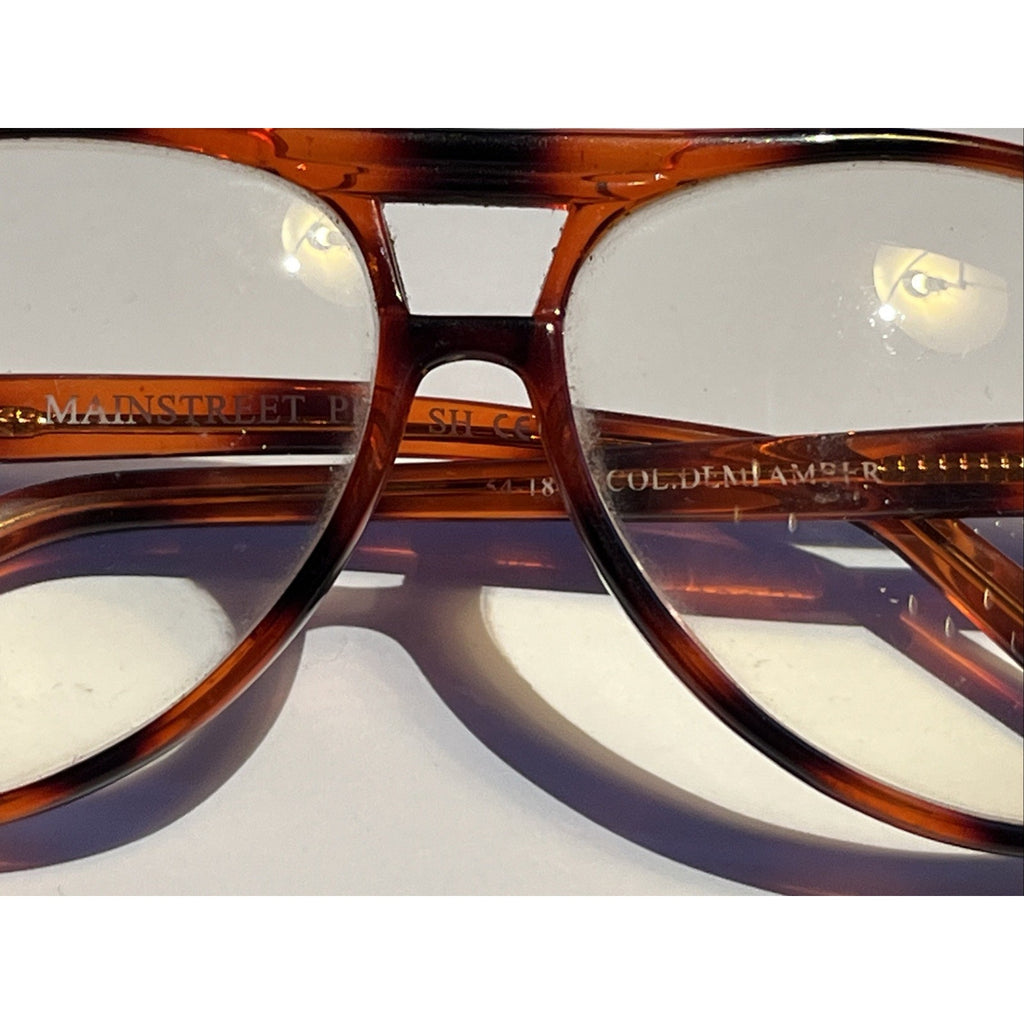Mainstreet Pilot VTG Eyeglasses Sunglass Frames 54-18-145MM Demi Amber Aviator