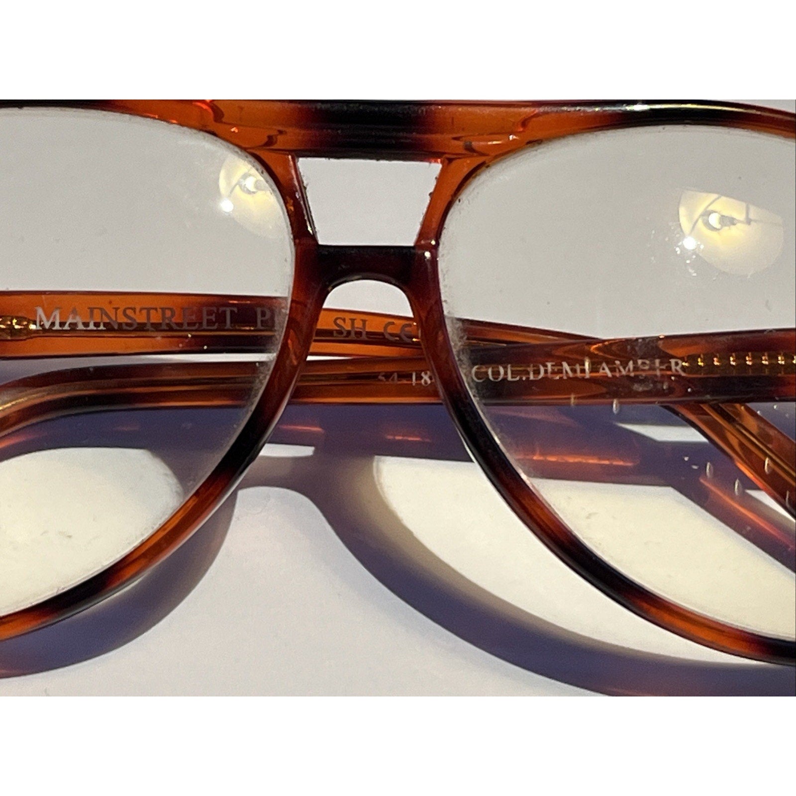 Mainstreet Pilot VTG Eyeglasses Sunglass Frames 54-18-145MM Demi Amber Aviator