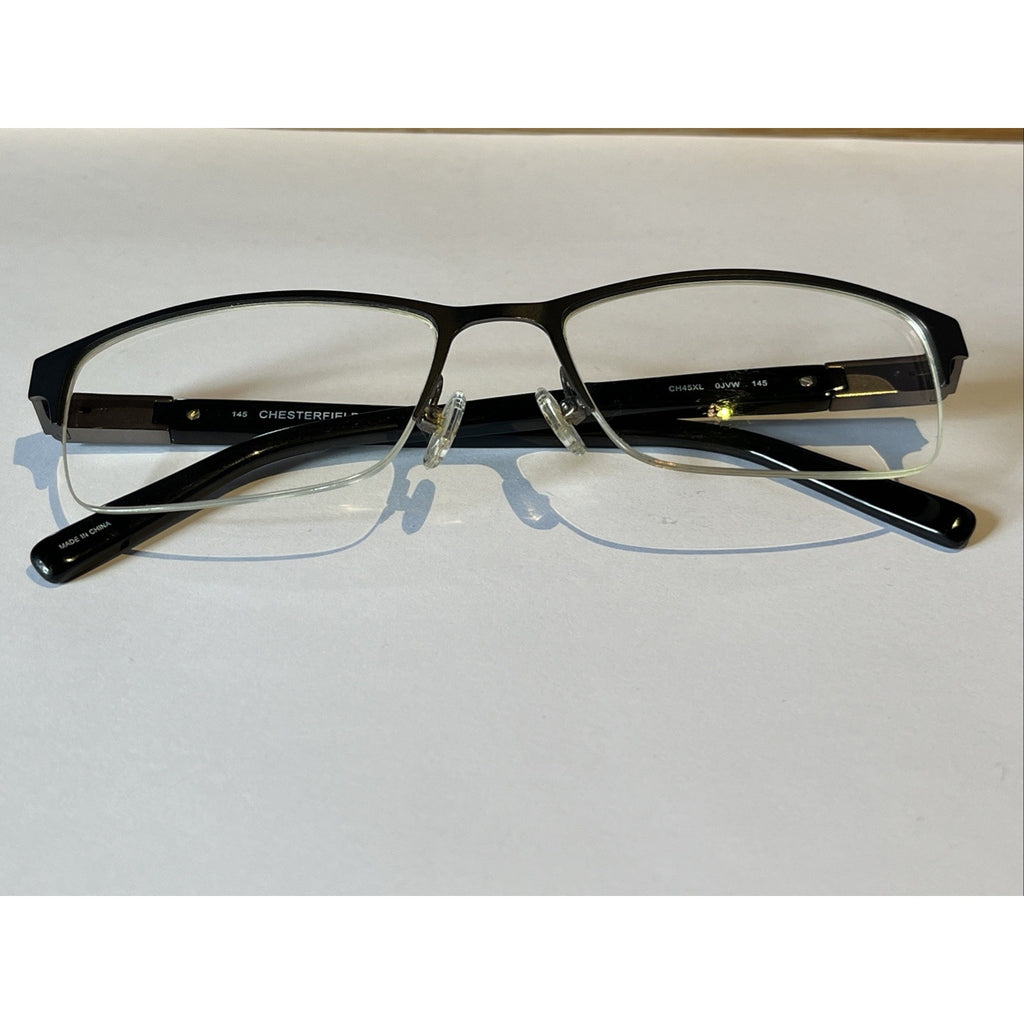 CHESTERFIELD CH 45XL 0JVW BLACK GUNMETAL AUTHENTIC EYEGLASSES 56-18-145 Half Rim