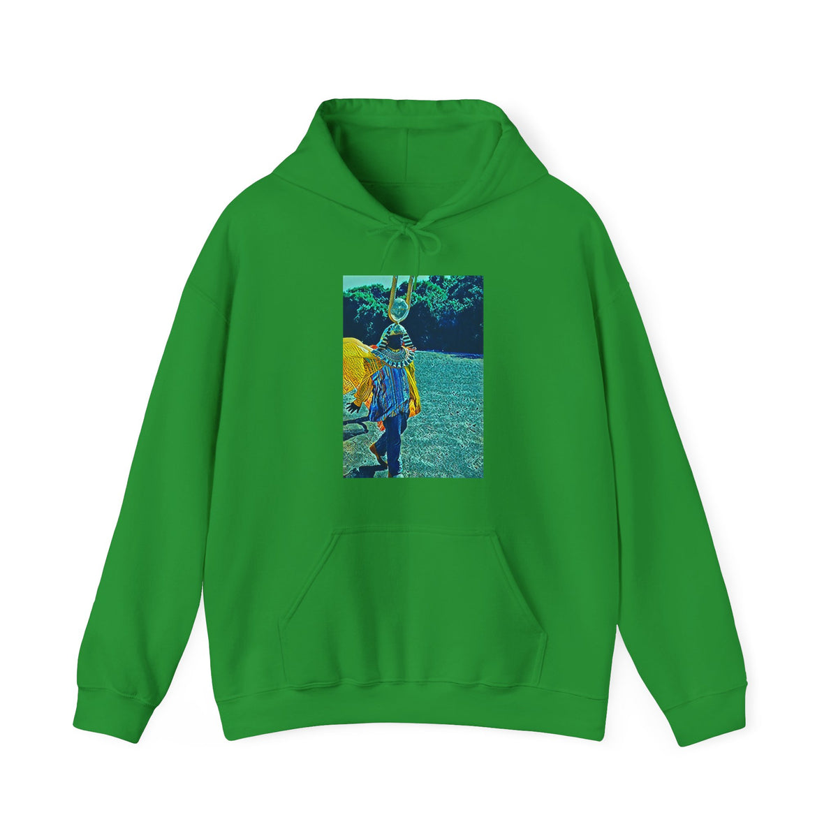 Sun Ra Drip Art Long Sleeve Graphic Print Unisex Heavy Blend™ Hooded Sweatshirt