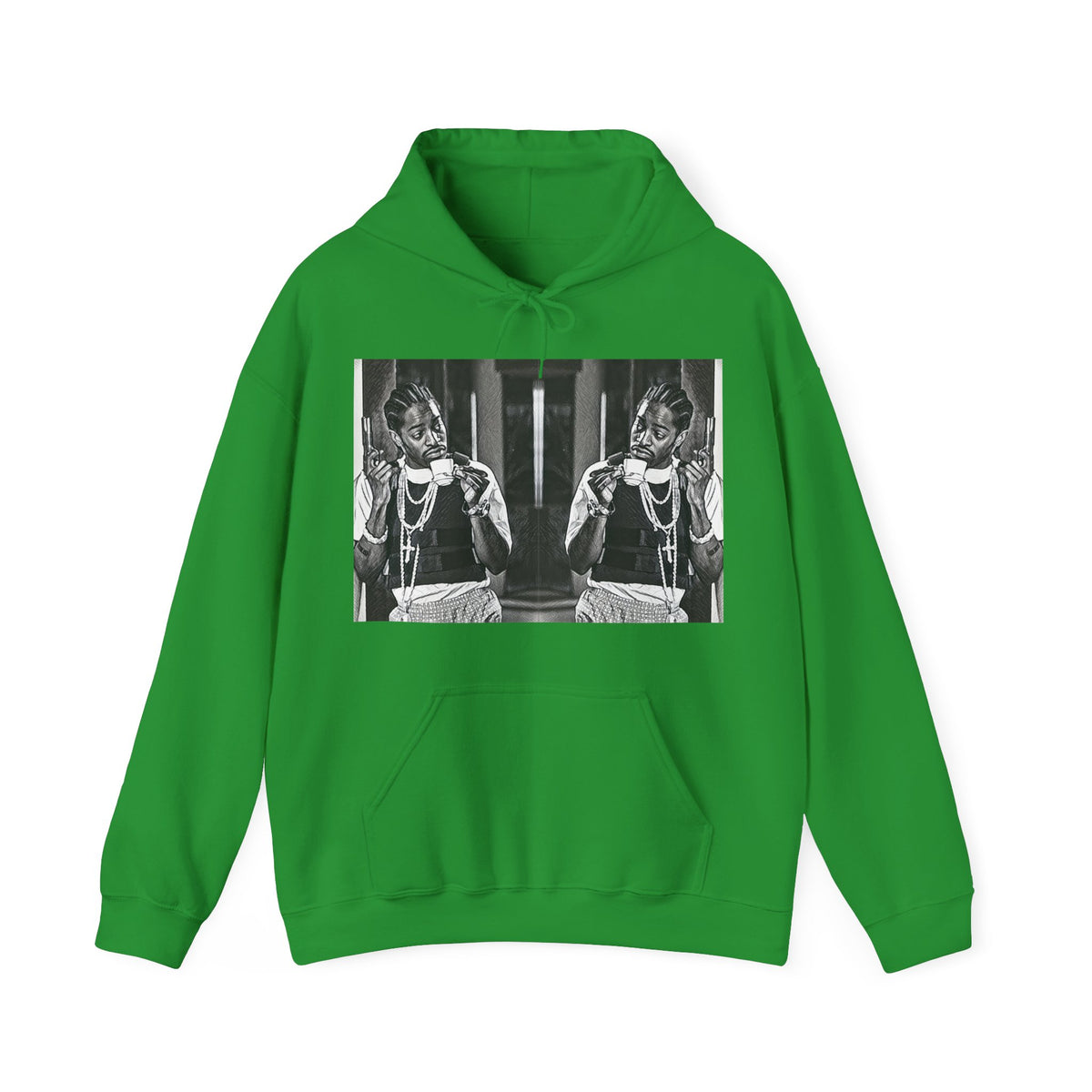 Andre 3000 Graphic Print Long Sleeve Unisex Heavy Blend™ Hooded Art Sweatshirt
