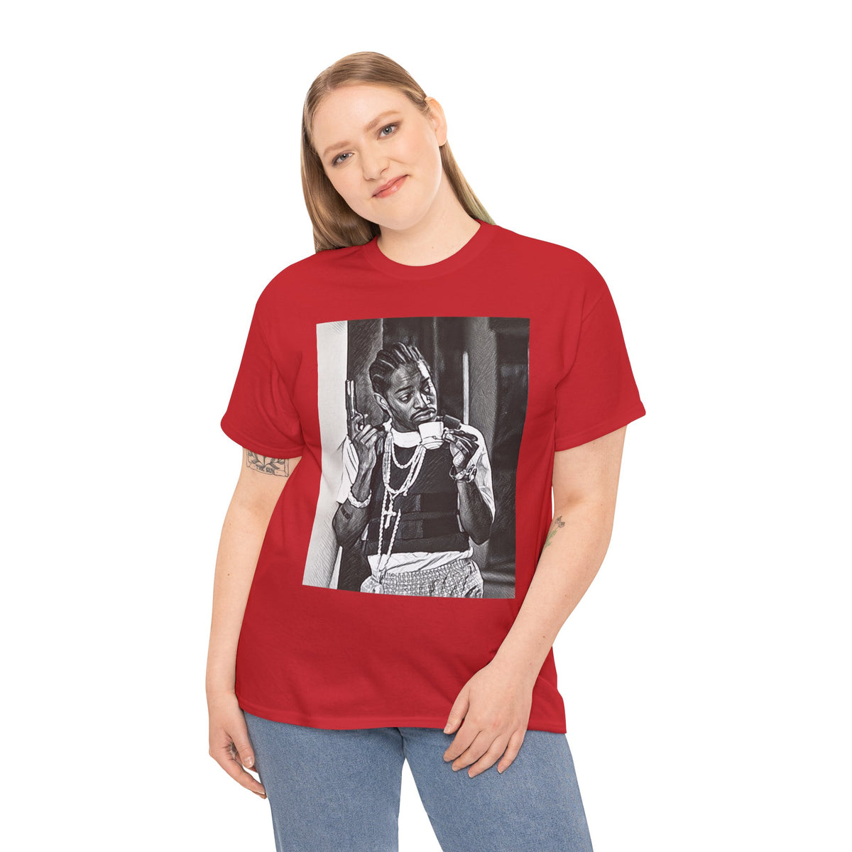 Andre 3000 Graphic Print Short Sleeve Crew Neck Unisex Heavy Cotton Tee Shirt