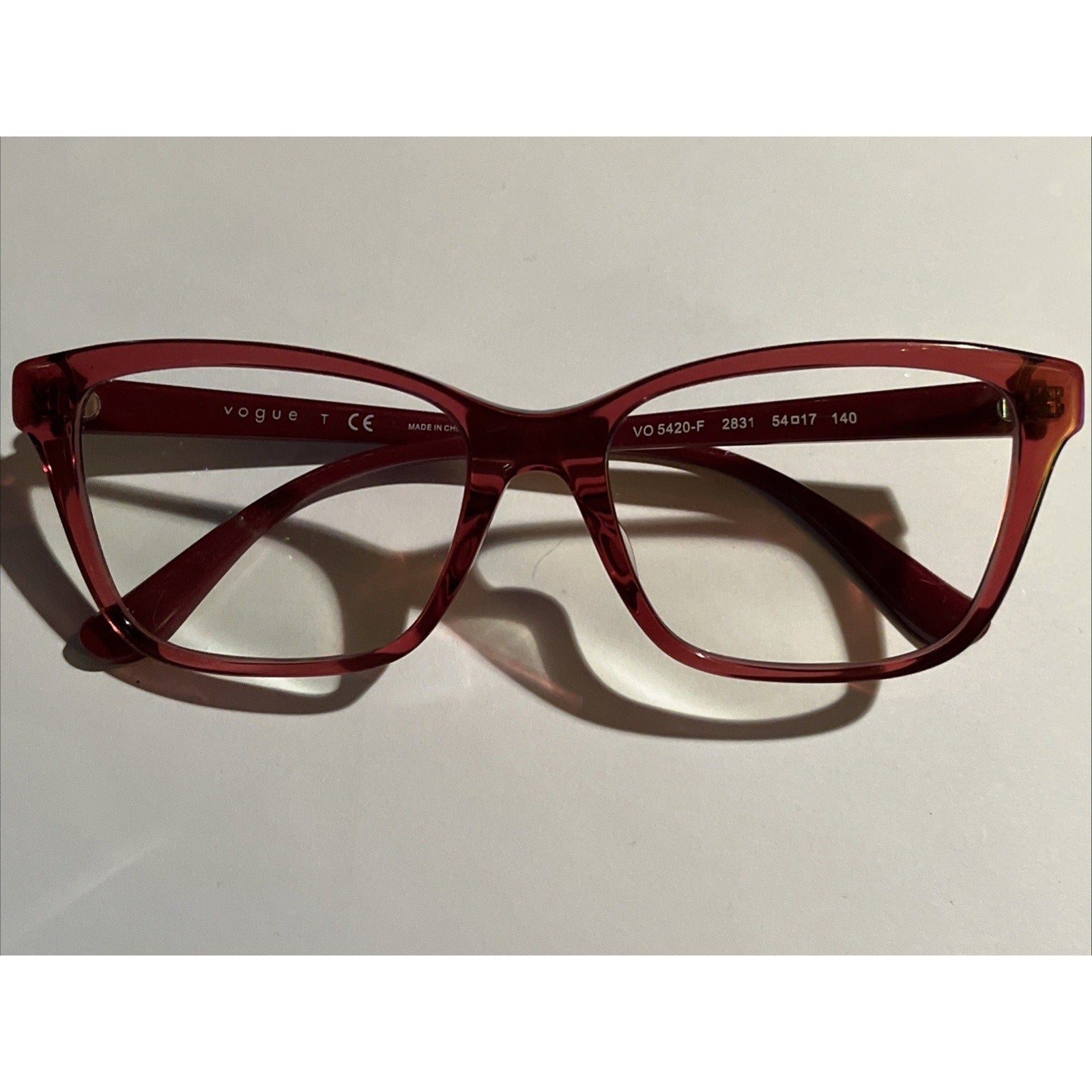 Vogue Eyeglasses Frames VO5420 2831 Burgundy Red 54-17-140 Womens Reading