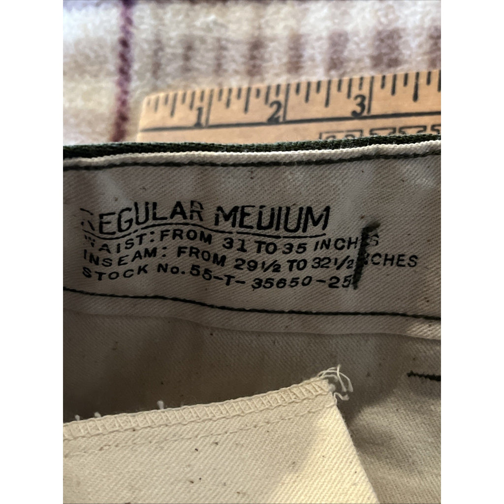 Vintage M-1951 Pants Trousers Short Medium US ARMY Green Military M51 33x28 Wool