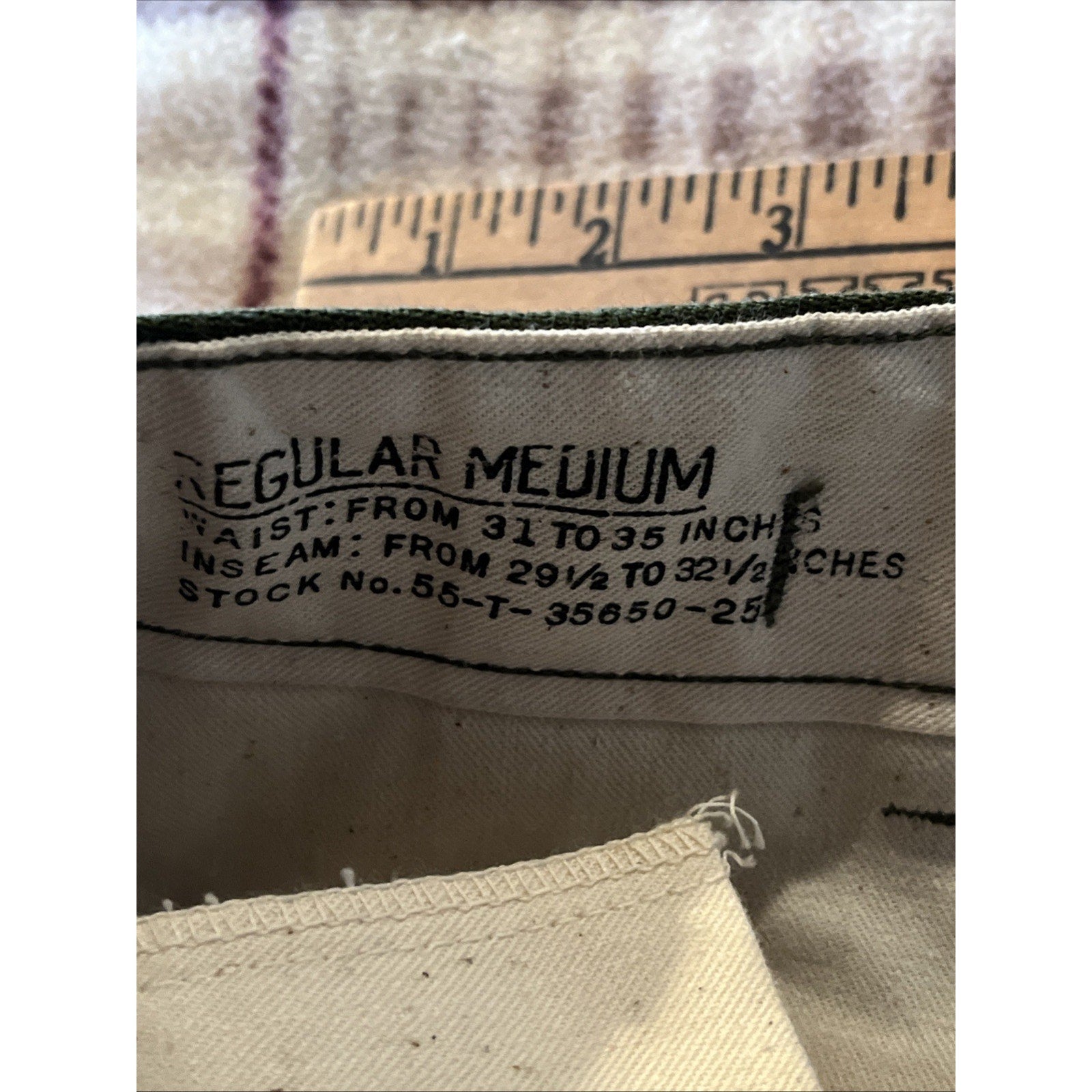 Vintage M-1951 Pants Trousers Short Medium US ARMY Green Military M51 33x28 Wool