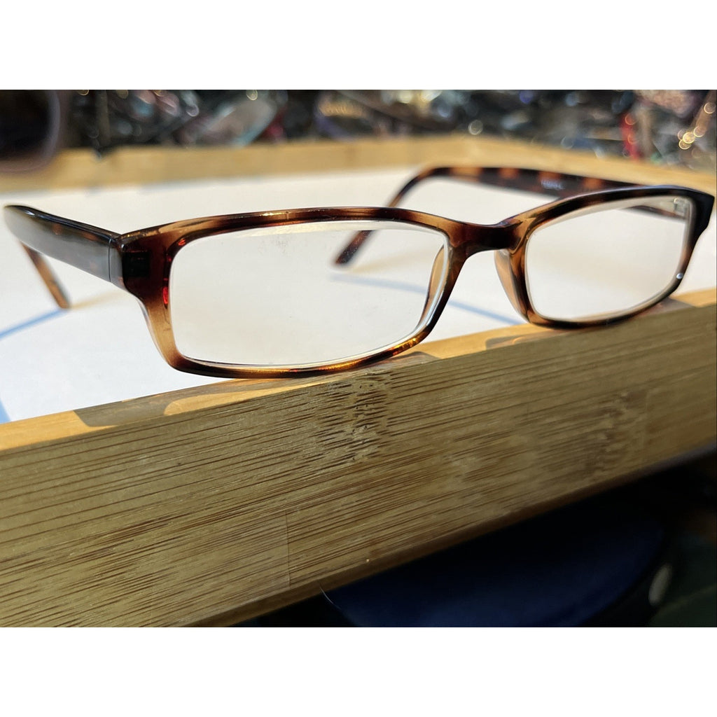 Tempo Eyeglasses HE 8000 52-17-145 Rectangular Brown Tortoise Frames Only