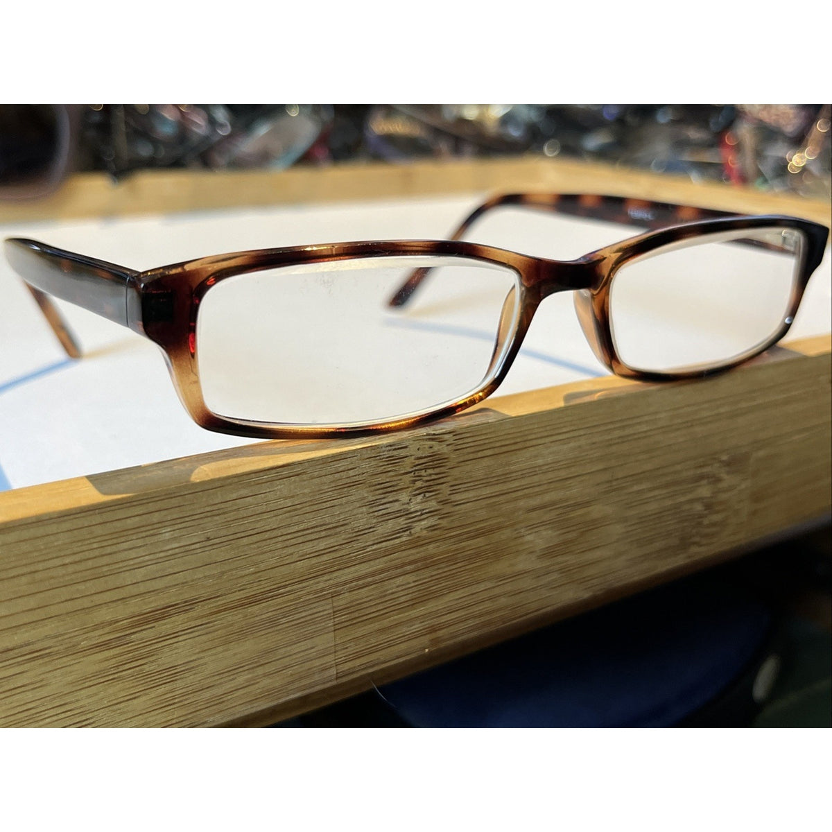 Tempo Eyeglasses HE 8000 52-17-145 Rectangular Brown Tortoise Frames Only