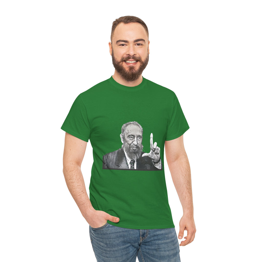 Fidel Castro Black & White Art Graphic Print Unisex Heavy Cotton Tee