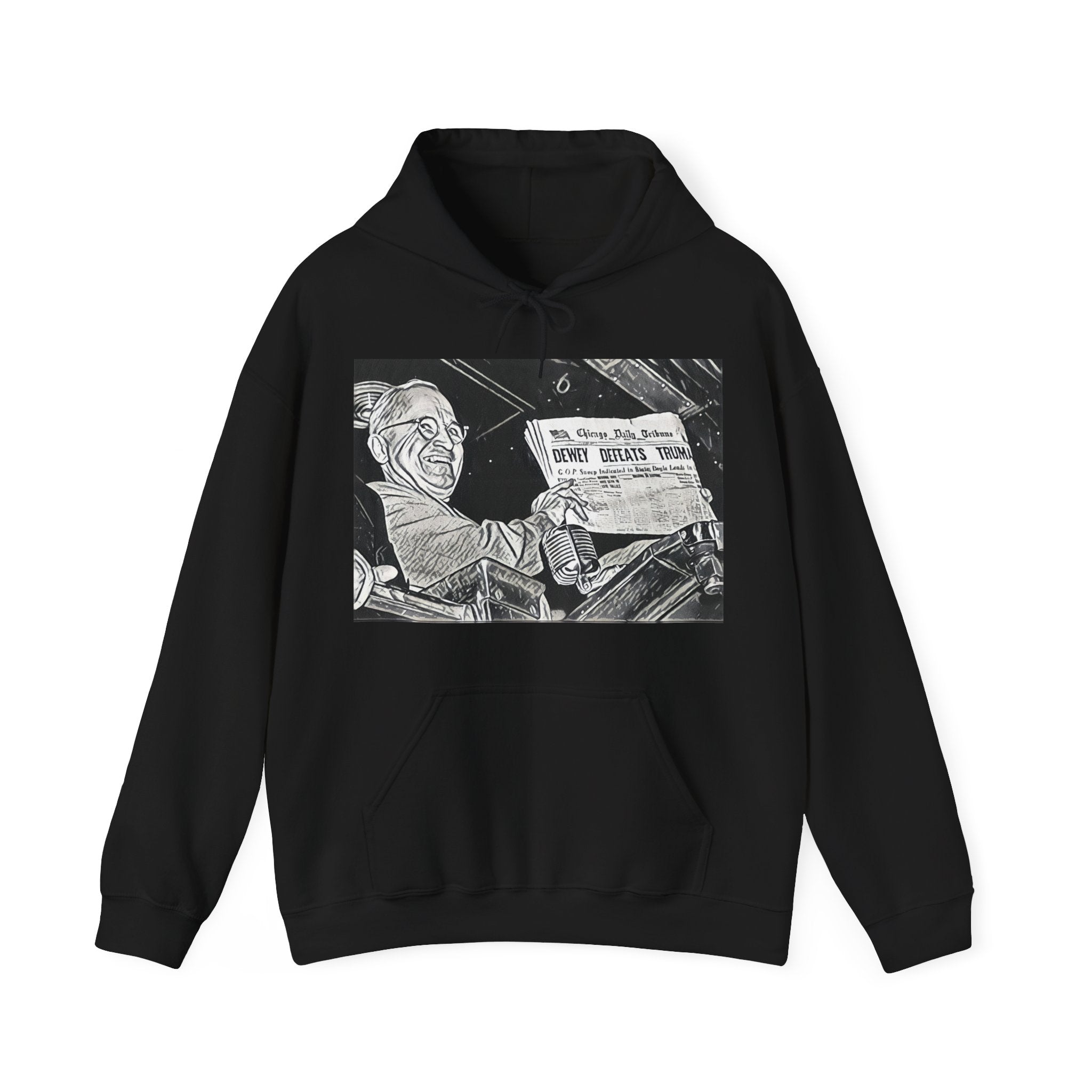 Dewey Defeats Truman Graphic Print LS Unisex Heavy Blend™ Hooded Art Sweatshirt
