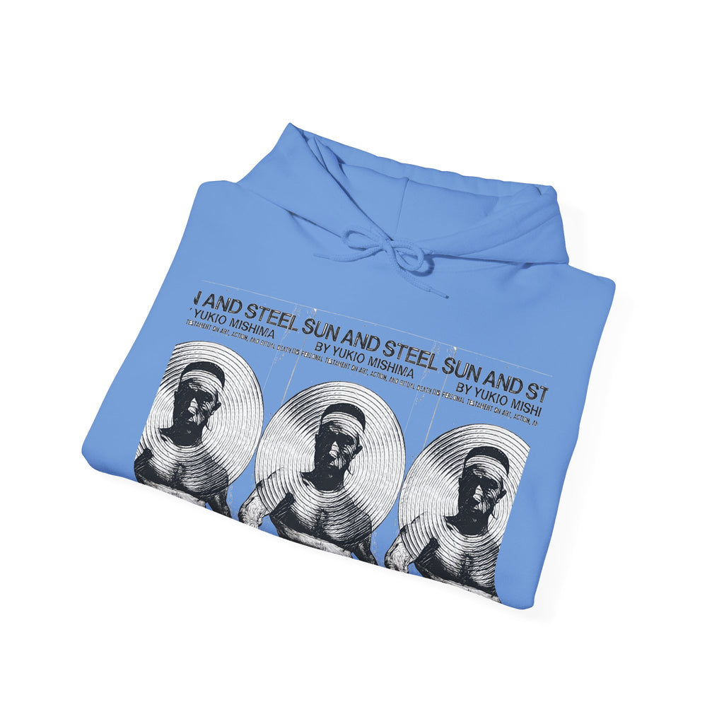 Yukio Mishima Sun & Steel Graphic Print LS Unisex Heavy Blend™ Hooded Sweatshirt