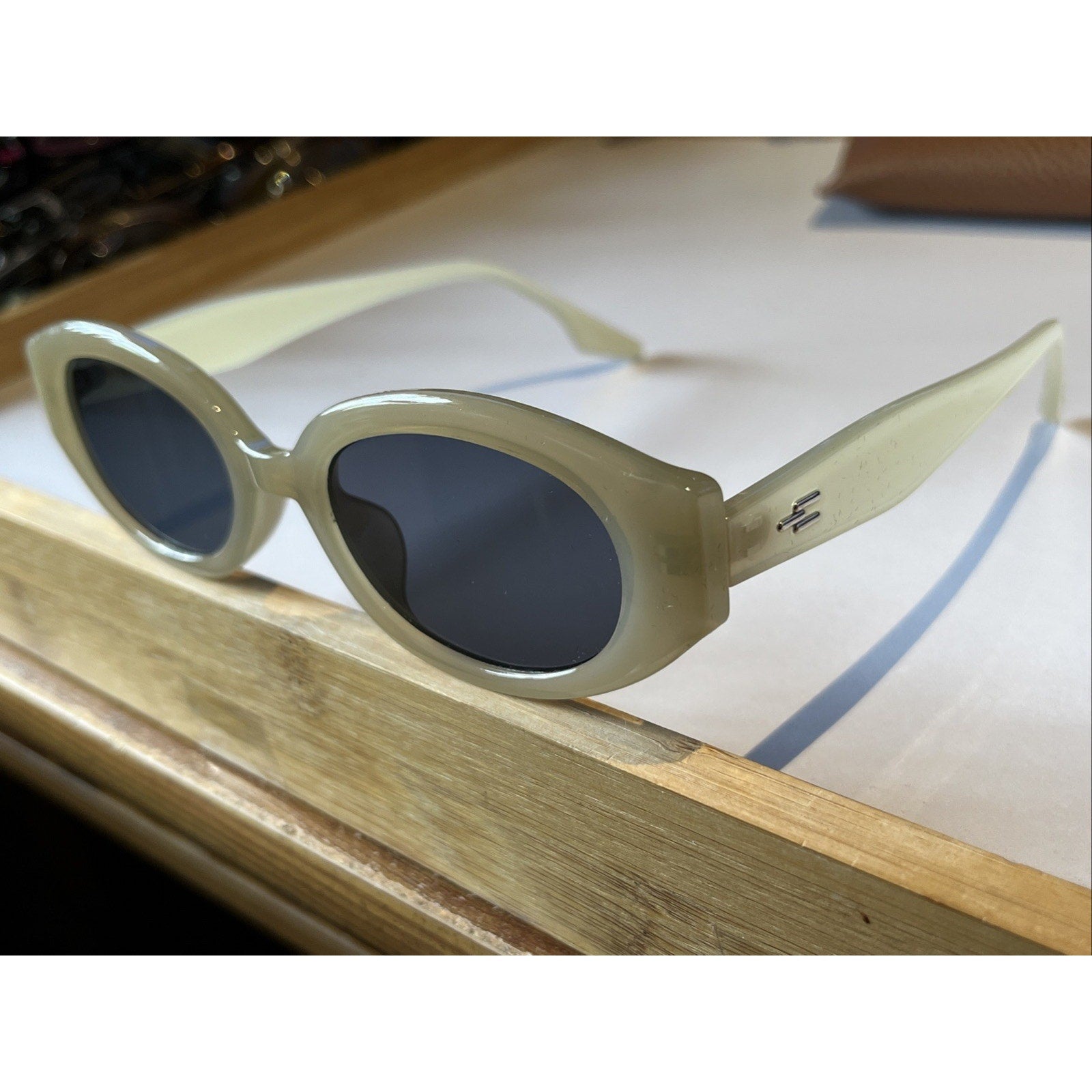 Arvo Sunglasses Gray Muted Khaki Frames Unisex Shades Mens Womens Made In USA