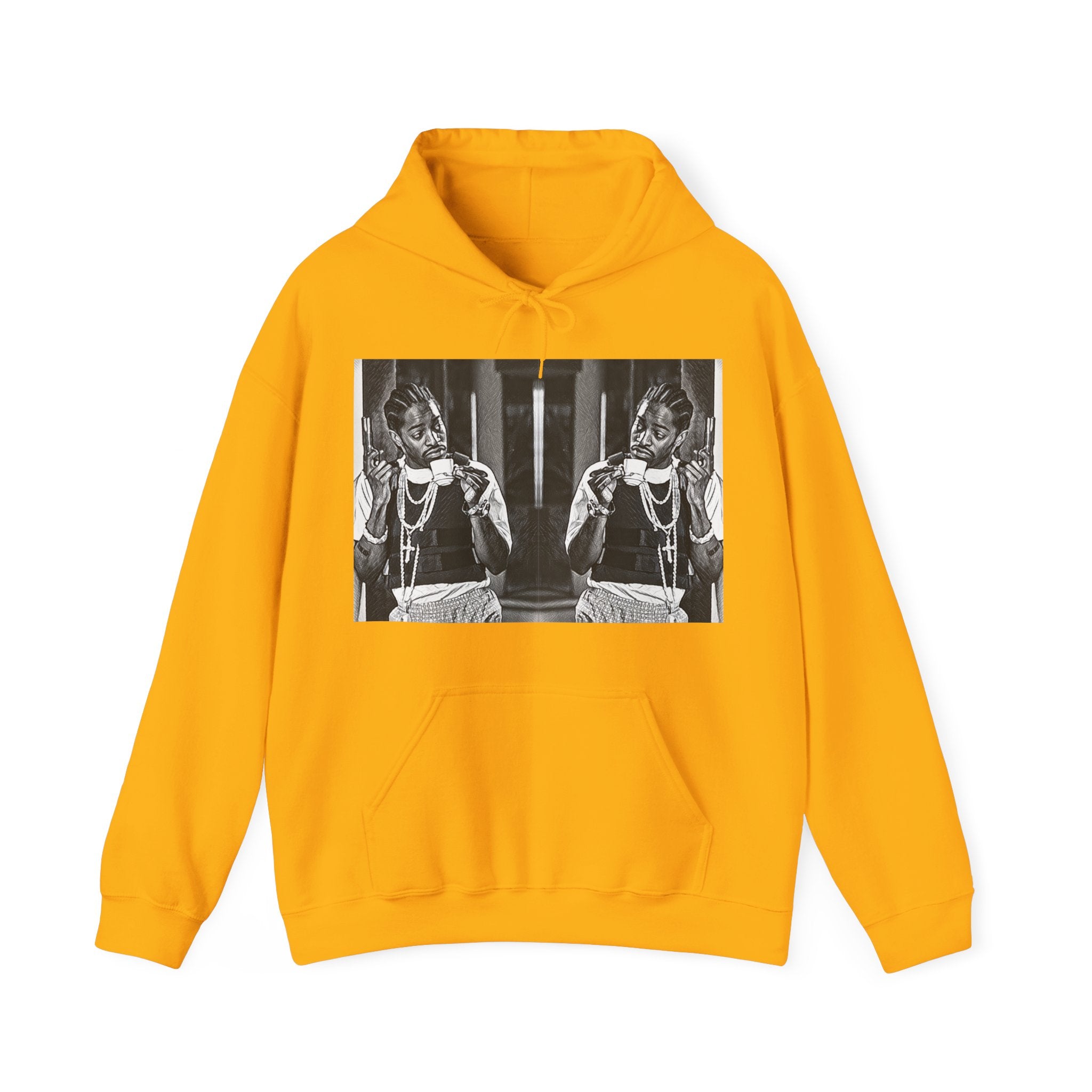 Andre 3000 Graphic Print Long Sleeve Unisex Heavy Blend™ Hooded Art Sweatshirt