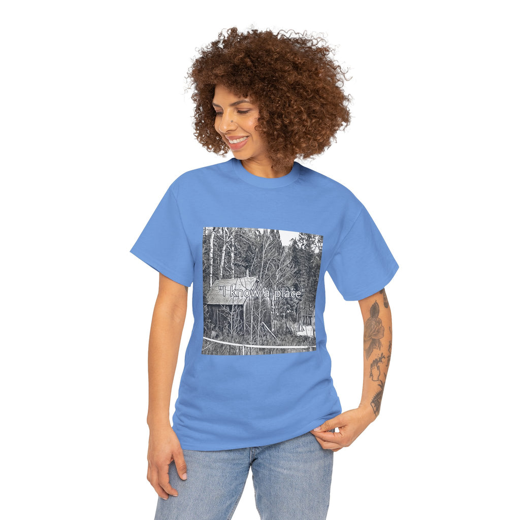 I Know A Place Graphic Print SS Crew Unisex Heavy Cotton Freedom Club Tee Shirt